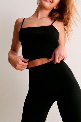 $Panty taille haute Basiciz en coton biologique - Noir