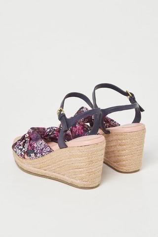 $Sandales compensées en cuir Taylina - Bleu marine