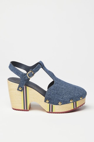 $Sandales à talons en cuir Bleu marine