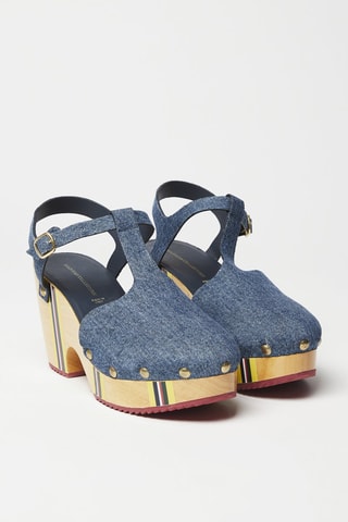 $Sandales à talons en cuir Bleu marine