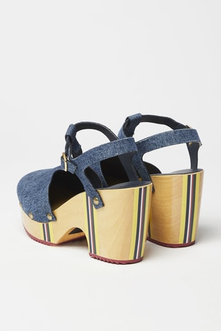 $Sandales à talons en cuir Bleu marine
