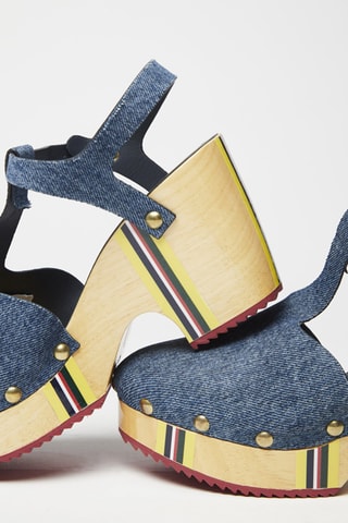 $Sandales à talons en cuir Bleu marine