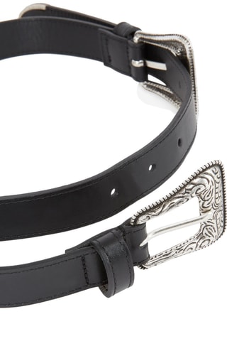 $Ceinture en cuir de veau - Noir
