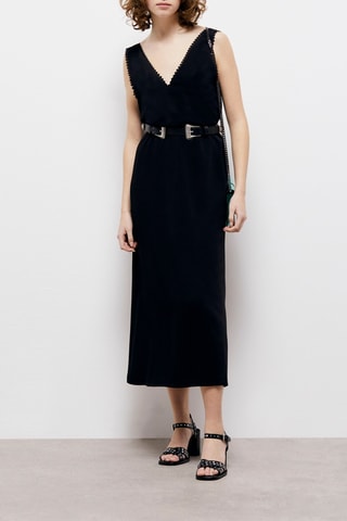 $Ceinture en cuir de veau - Noir