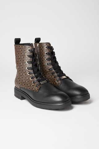$Bottines en cuir Noir et marron
