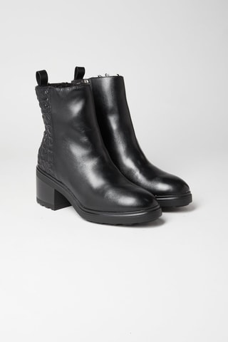 $Bottines en cuir Noir