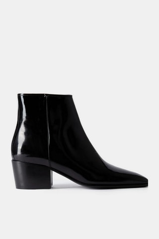 $Bottines en cuir verni - Noir