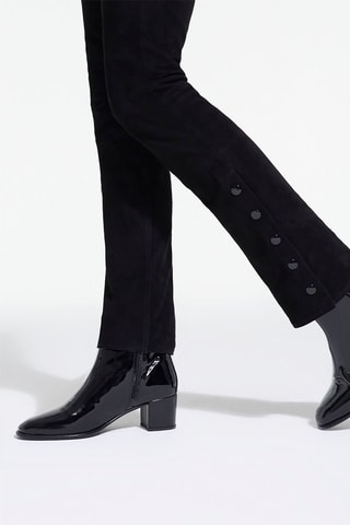 $Bottines en cuir verni - Noir