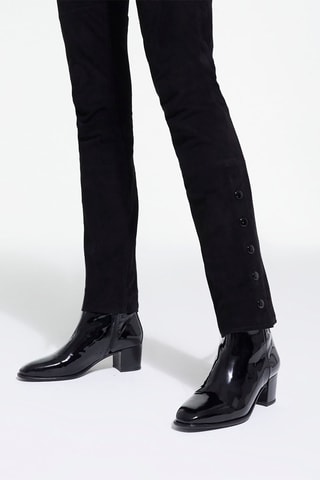 $Bottines en cuir verni - Noir