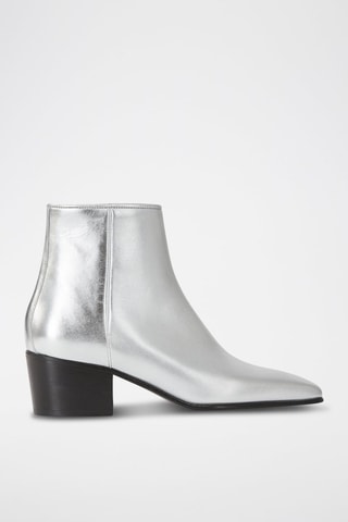 $Bottines en cuir de chèvre - Argenté