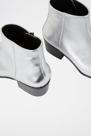 $Bottines en cuir de chèvre - Argenté
