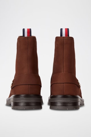 $Bottines Chelsea en cuir Marron et blanc