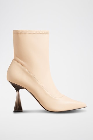 $Bottines en cuir de mouton liya - Ecru