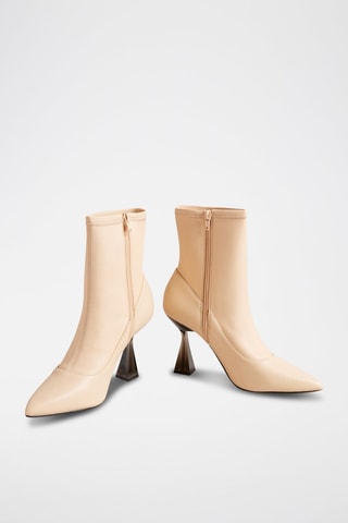 $Bottines en cuir de mouton liya - Ecru