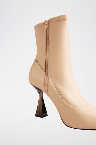 $Bottines en cuir de mouton liya - Ecru