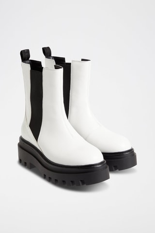 $Bottines Chelsea en cuir Blanc