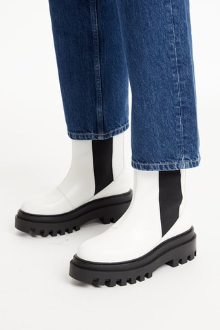 $Bottines Chelsea en cuir Blanc