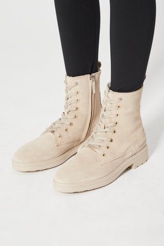 $Bottines en nubuck Beige