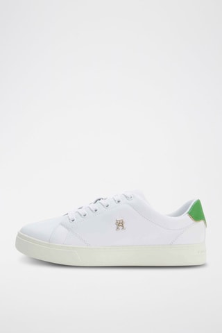 $Baskets en cuir Blanc et vert clair