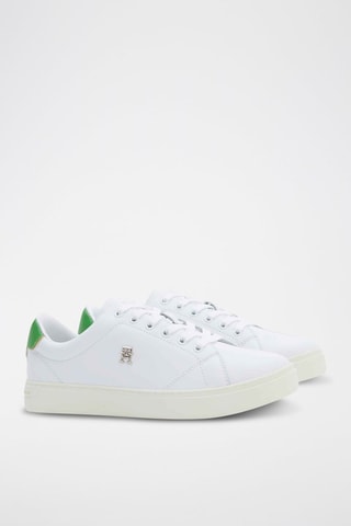 $Baskets en cuir Blanc et vert clair