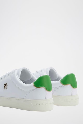 $Baskets en cuir Blanc et vert clair