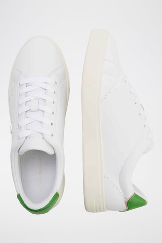 $Baskets en cuir Blanc et vert clair