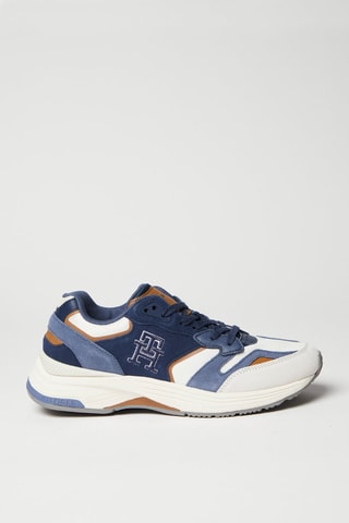 $Baskets en cuir - Bleu et blanc
