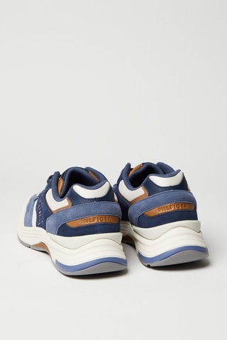 $Baskets en cuir - Bleu et blanc