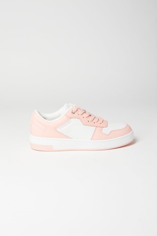 $Baskets en cuir Blanc et rose