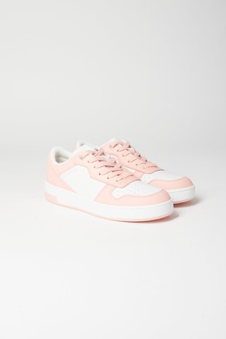 $Baskets en cuir Blanc et rose
