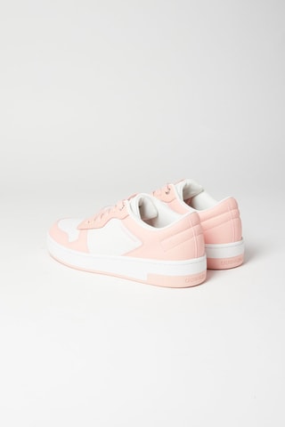 $Baskets en cuir Blanc et rose