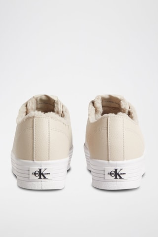 $Baskets fourrées en cuir Beige