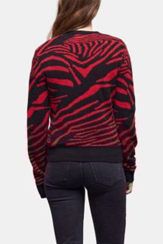 $Pull en laine Rouge et noir