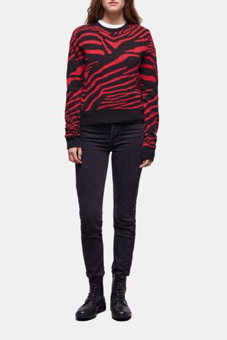$Pull en laine Rouge et noir
