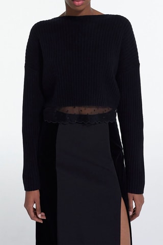 $Pull en mérinos - Noir