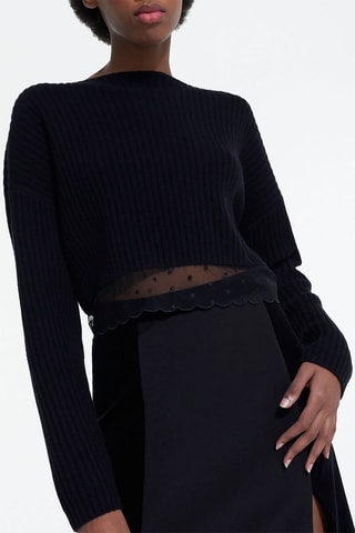 $Pull en mérinos - Noir