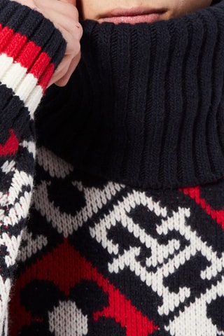 $Pull en laine Noir et rouge