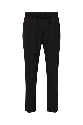 $Pantalon droit en laine Noir