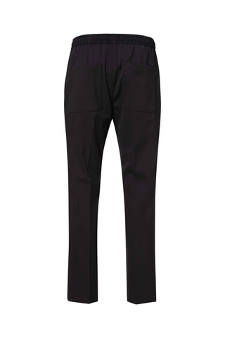 $Pantalon droit en laine Noir