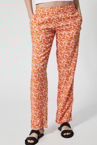 $Pantalon casual Orange et beige