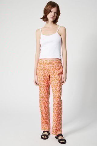$Pantalon casual Orange et beige