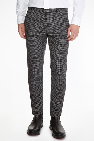 $Pantalon droit en laine vierge et cachemire - Gris foncé