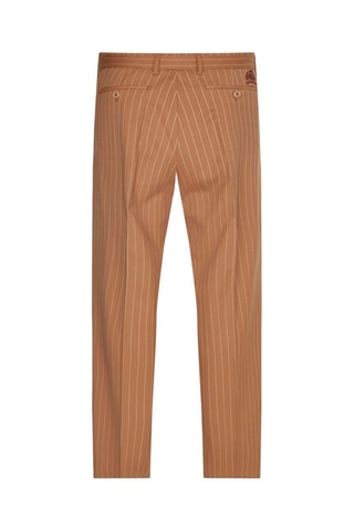 $Pantalon droit en laine vierge Beige et écru