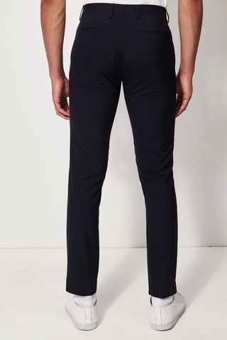 $Pantalon droit en laine vierge Bleu foncé