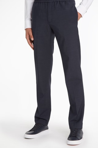 $Pantalon droit en laine Bleu marine