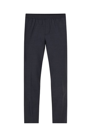 $Pantalon droit en laine Bleu marine
