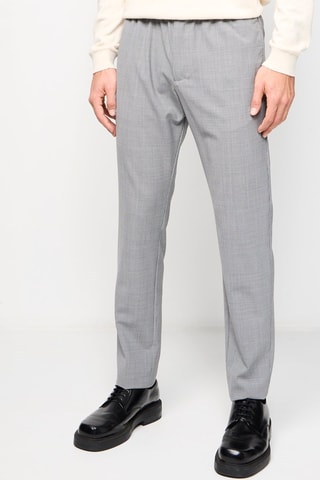 $Pantalon droit en laine Gris clair