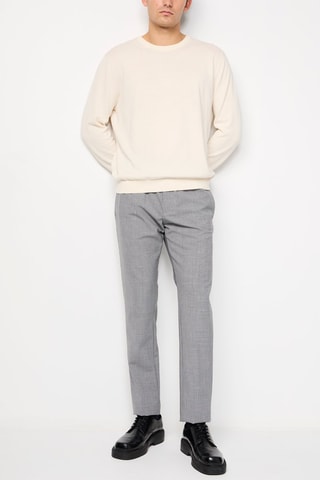 $Pantalon droit en laine Gris clair
