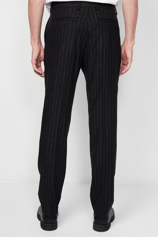 $Pantalon droit en laine Noir et blanc