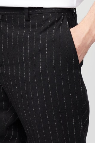 $Pantalon droit en laine Noir et blanc
